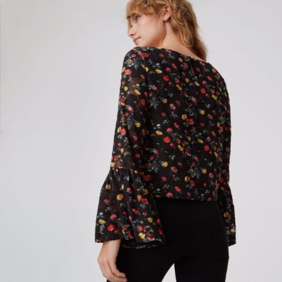 Club Monaco Taisie Bell-Sleeve Floral Blouse - Picture 3 of 11